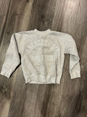 Abercrombie & Fitch Light Gray Logo Crew Sweatshirt